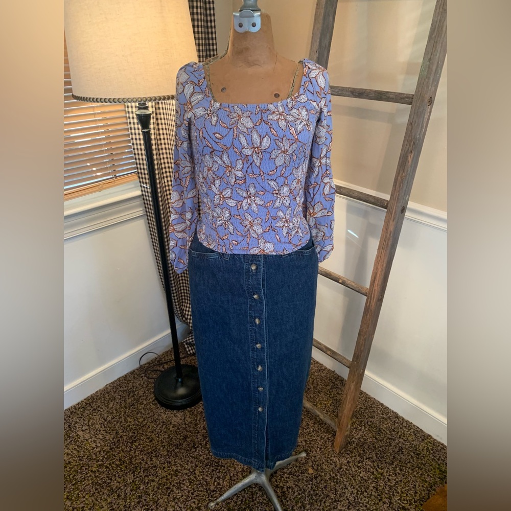 Jessica Simpson Purple Floral Blouse Size Small